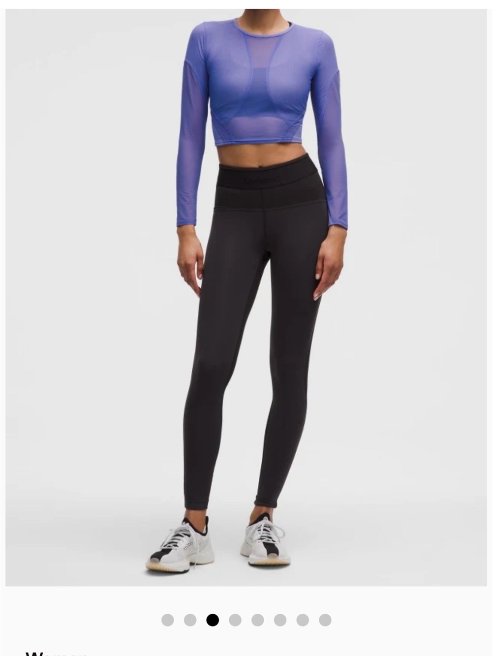 lululemon athletica Sheer Long-Sleeve Crop Top in Periwinkle - Picture 3 of 11